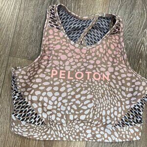 Peloton Leopard Print Mesh Racerback Sports Bra With Unique Keyhole Design NWOT